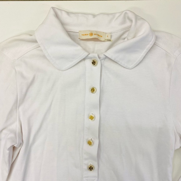 Tory Burch three quarter sleeve polo white size small - Picture 3 of 7